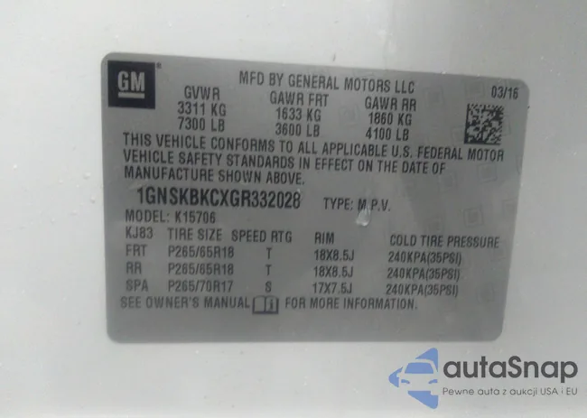 1GNSKBKCXGR332028: 42883649