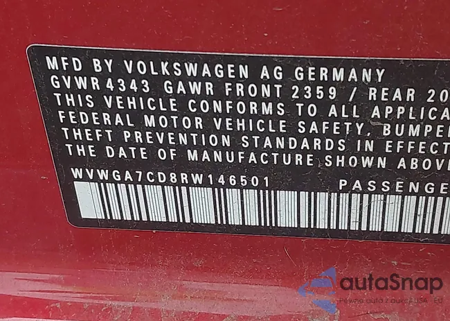 WVWGA7CD8RW146501: 42884942