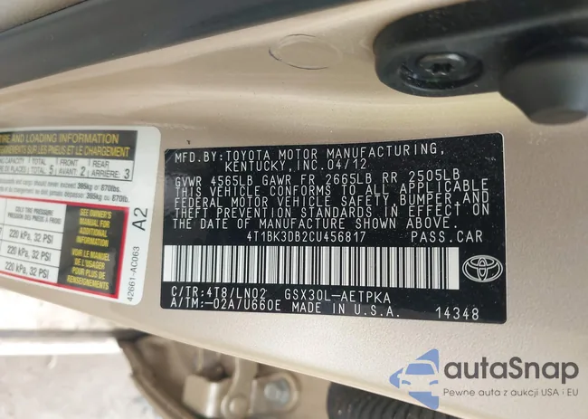 4T1BK3DB2CU456817: 42885009