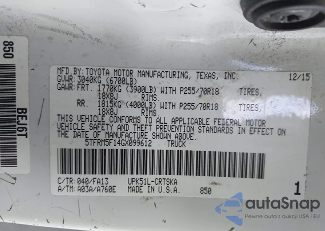 5TFRM5F14GX099612: 42885015