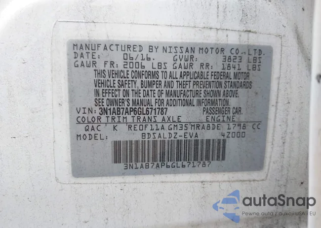 3N1AB7AP6GL671787: 42885245