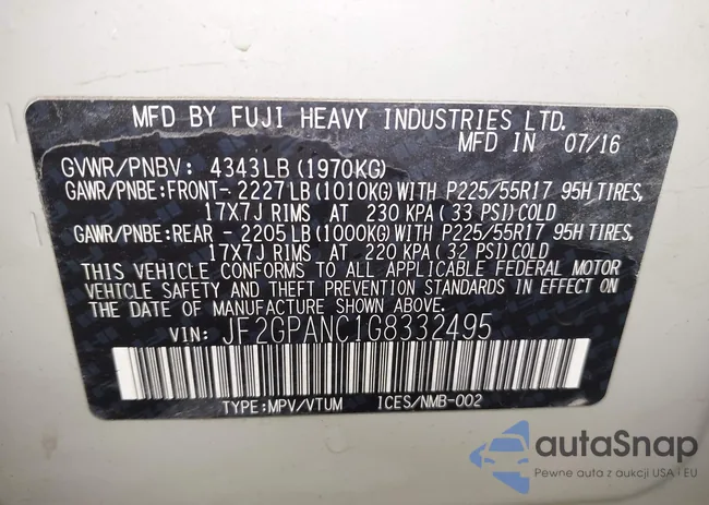 JF2GPANC1G8332495: 42885262