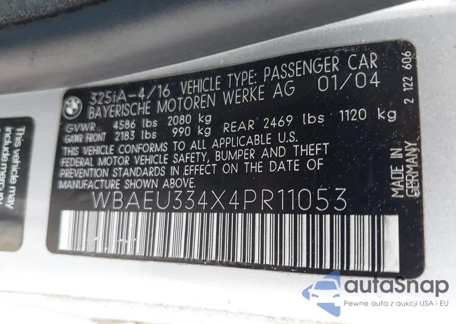 WBAEU334X4PR11053: 42885853