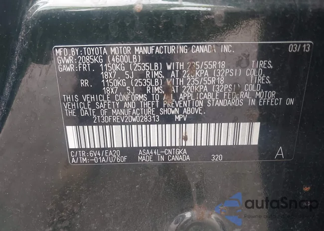 2T3DFREV2DW028313: 42885982