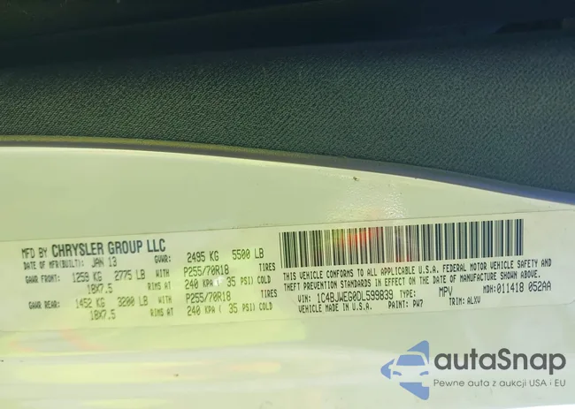 1C4BJWEG0DL599839: 42886149