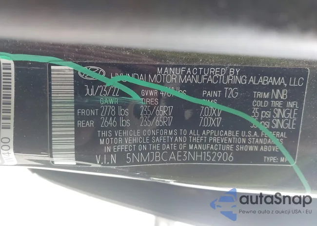 5NMJBCAE3NH152906: 42886212