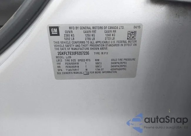 2GKFLTE30F6357236: 42886250