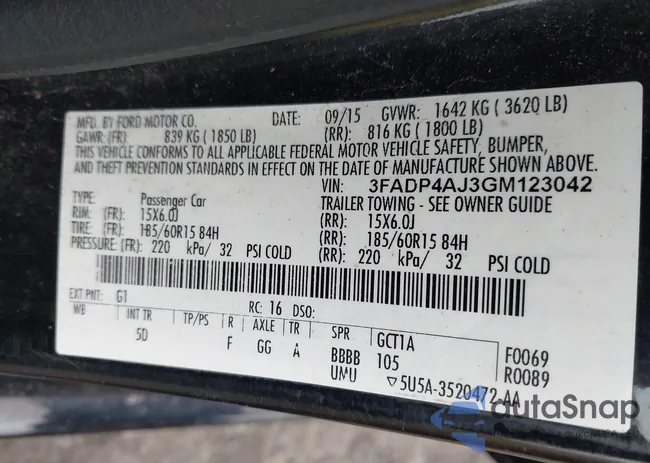 3FADP4AJ3GM123042: 42885608