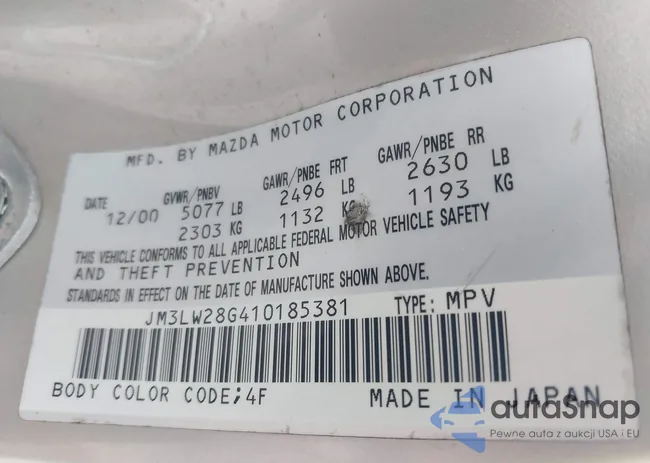 JM3LW28G410185381: 42885631