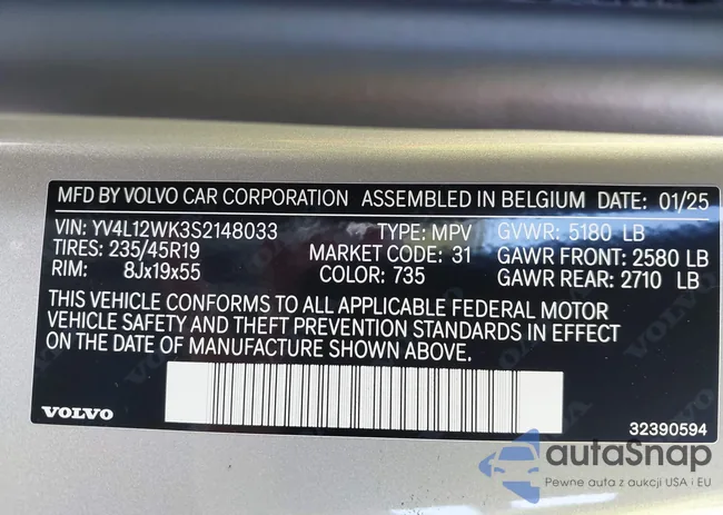 YV4L12WK3S2148033: 42887001