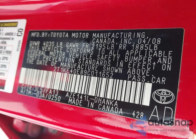 2T1KE40E89C011652: 42886366