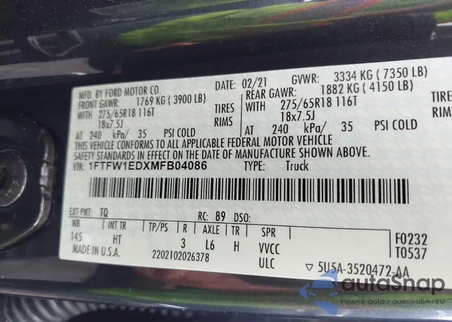 1FTFW1EDXMFB04086: 42887755