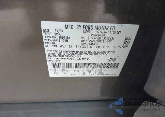 1FM5K7D83FGB49197: 42887763