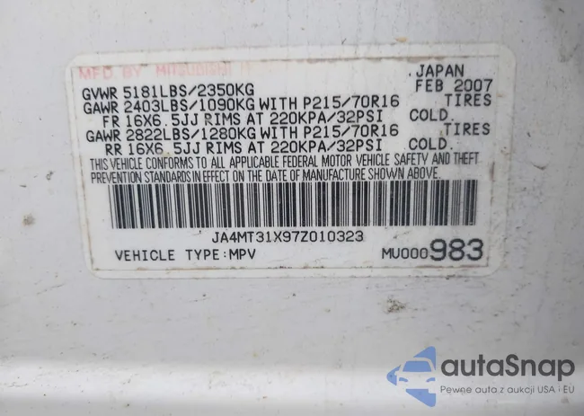 JA4MT31X97Z010323: 42887856