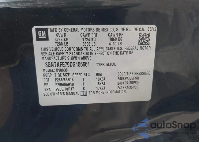 3GNTKFE79DG156661: 42888006