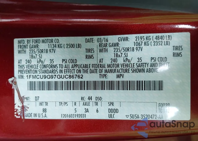 1FMCU9G97GUC86762: 42888057