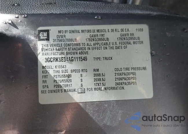 3GCRKSE34AG111549: 42888134