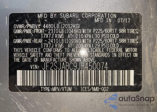 JF2SJABC9JH450074: 42888288