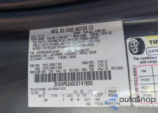 3FAHP0JA0CR141800: 42887338