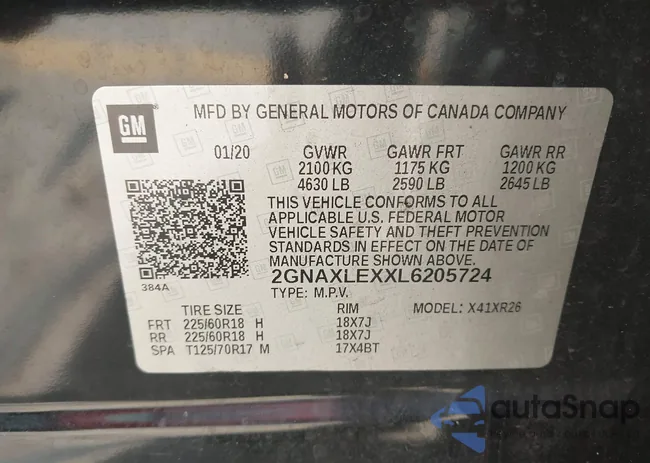 2GNAXLEXXL6205724: 42887380