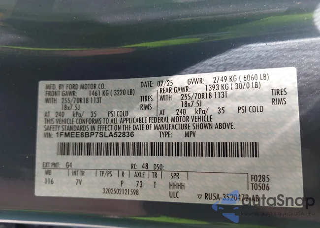 1FMEE8BP7SLA52836: 42887676