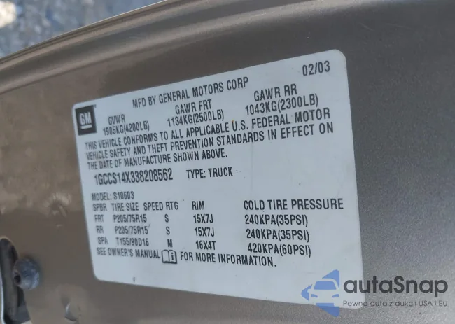 1GCCS14X338208562: 42887721