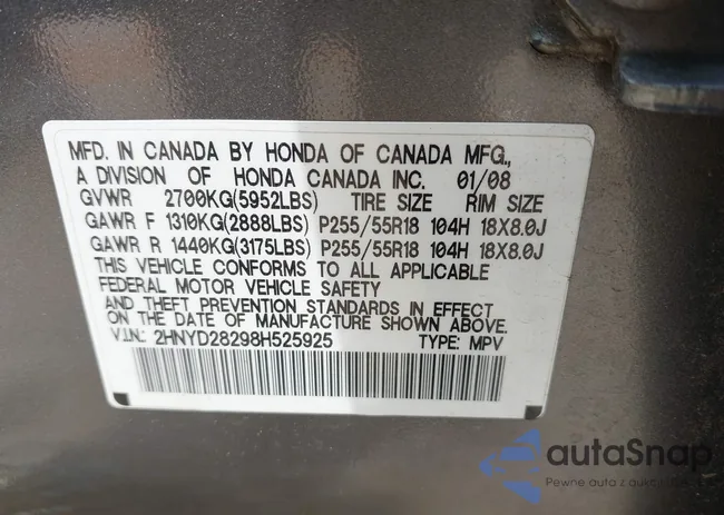 2HNYD28298H525925: 42888826