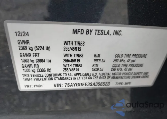 7SAYGDEE3SA356523: 42888904