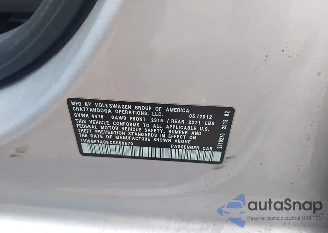 1VWBP7A39CC099570: 42889184