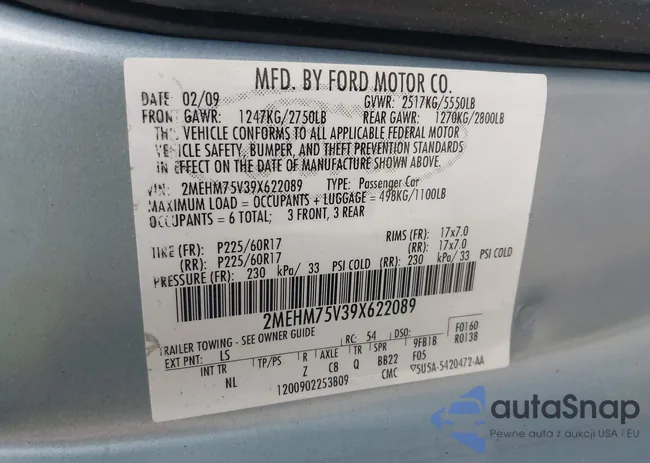 2MEHM75V39X622089: 42889191