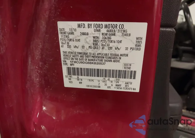 1FMCU9DG5BKB20537: 42888401