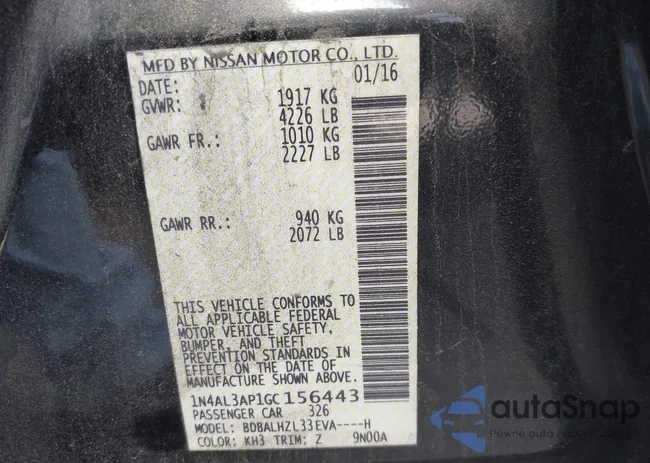 1N4AL3AP1GC156443: 42888628