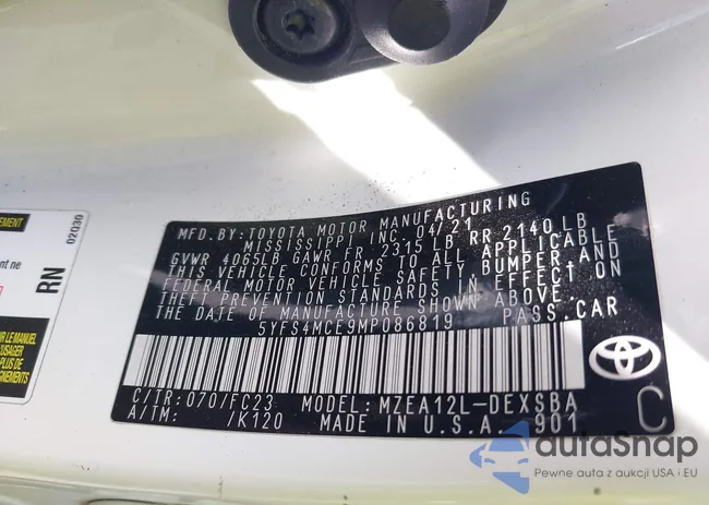 5YFS4MCE9MP086819: 42888705