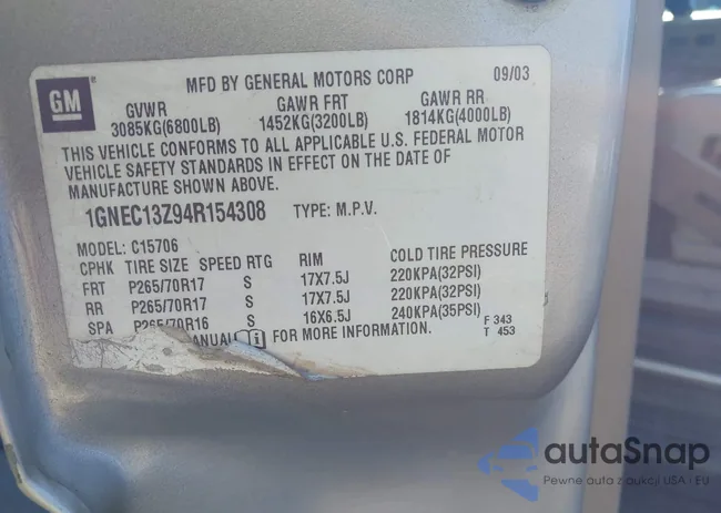 1GNEC13Z94R154308: 42889851