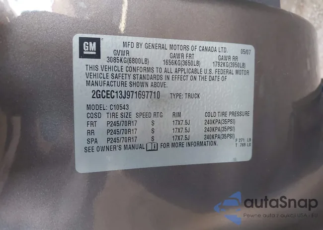 2GCEC13J971697710: 42890166