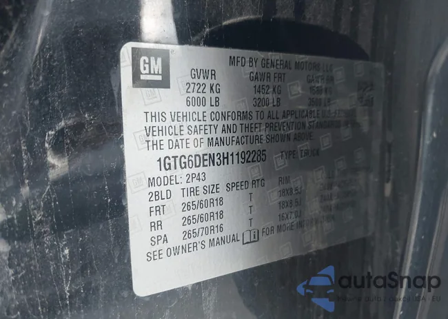 1GTG6DEN3H1192285: 42890275