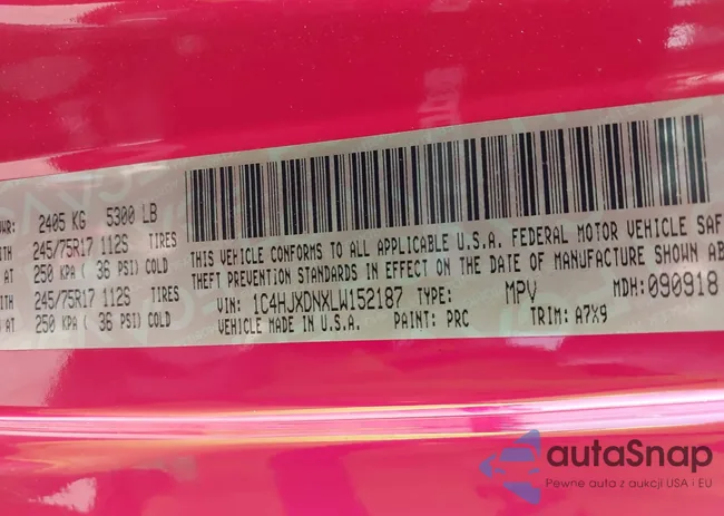 1C4HJXDNXLW152187: 42890303