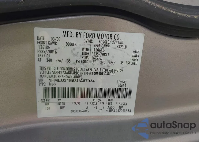 1FMEU31E48UA81459: 42889340