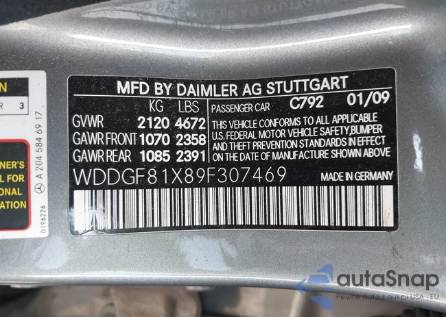 WDDGF81X89F307469: 42889426