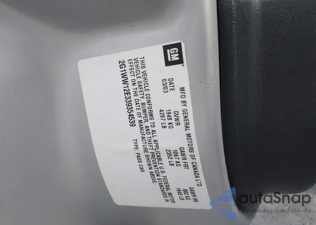 2G1WW12E339354539: 42889668