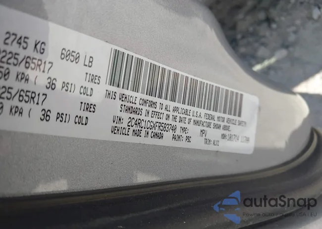 2C4RC1CGXFR583740: 42890731