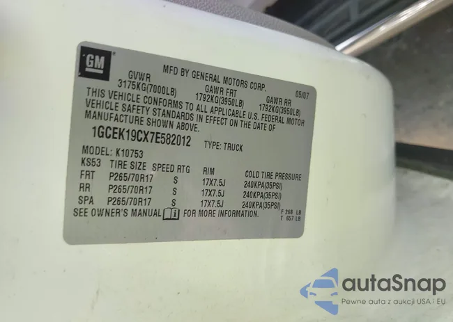 1GCEK19CX7E582012: 42890901