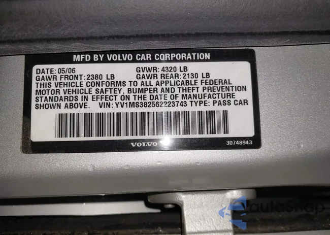 YV1MS382562223743: 42890993