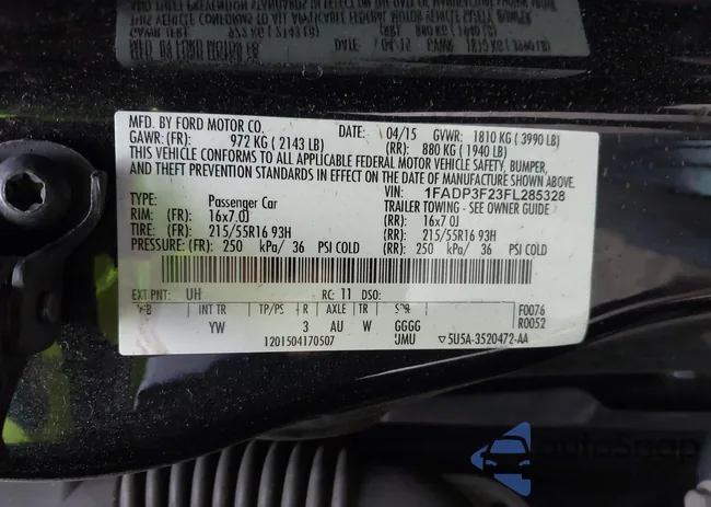 1FADP3F23FL285328: 42891103