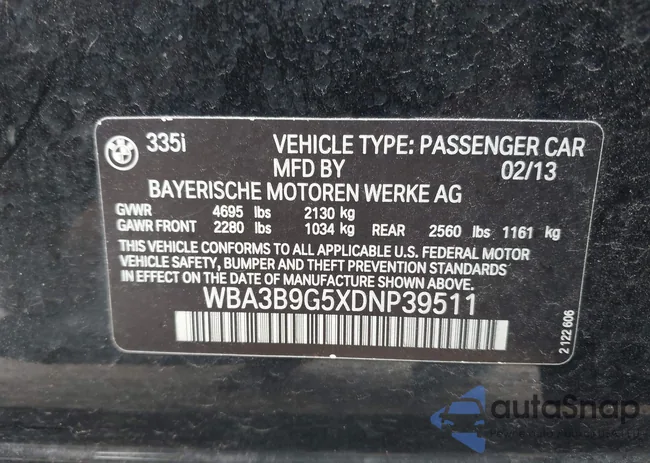 WBA3B9G5XDNP39511: 42891233