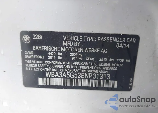 WBA3A5G53ENP31313: 42890545