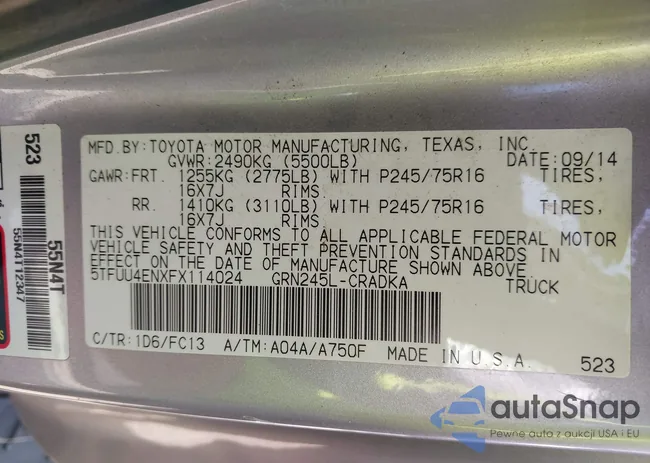 5TFUU4ENXFX114024: 42890637