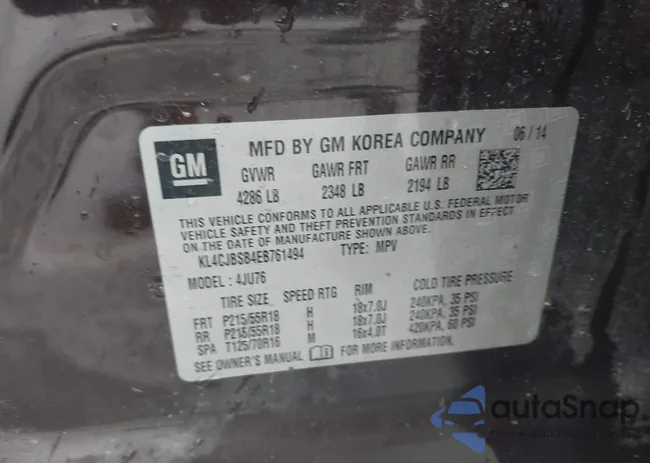 KL4CJBSB4EB761494: 42890668