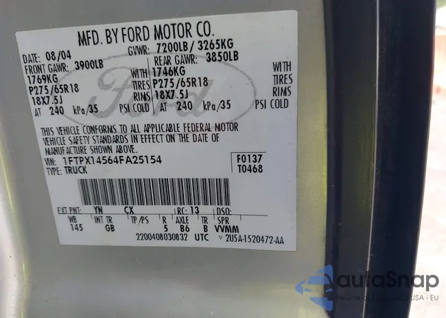 1FTPX14564FA25154: 42891913