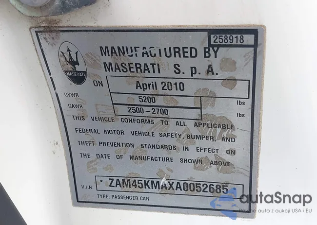 ZAM45KMAXA0052685: 42892005